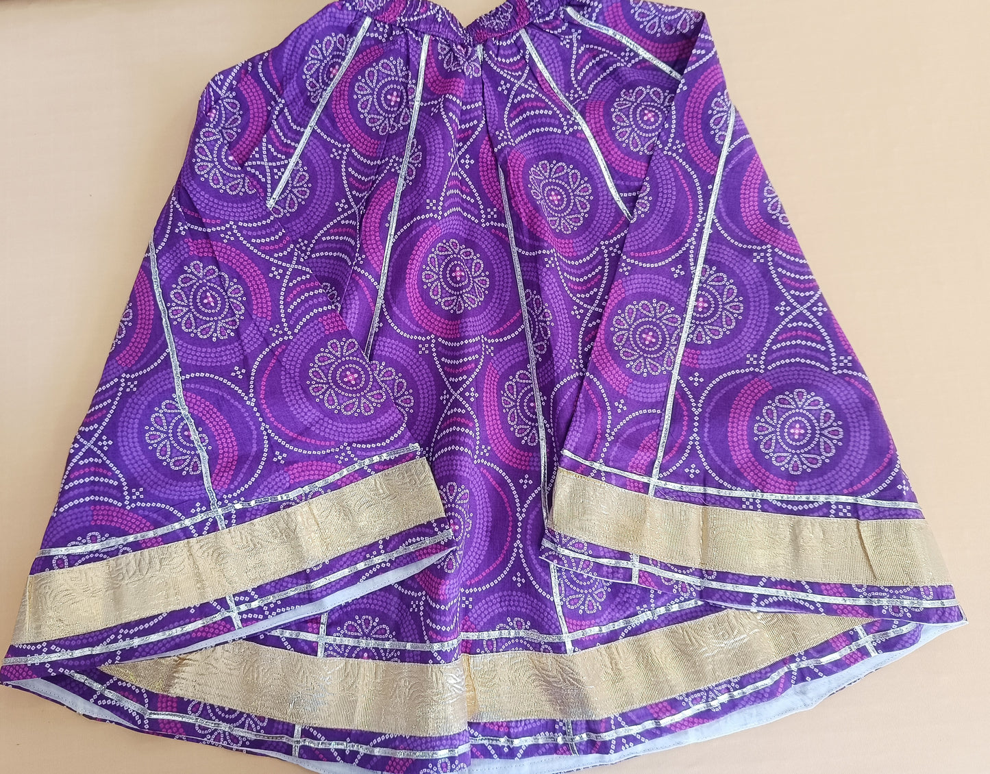 Purple Bandhaj Lehenga Choli set