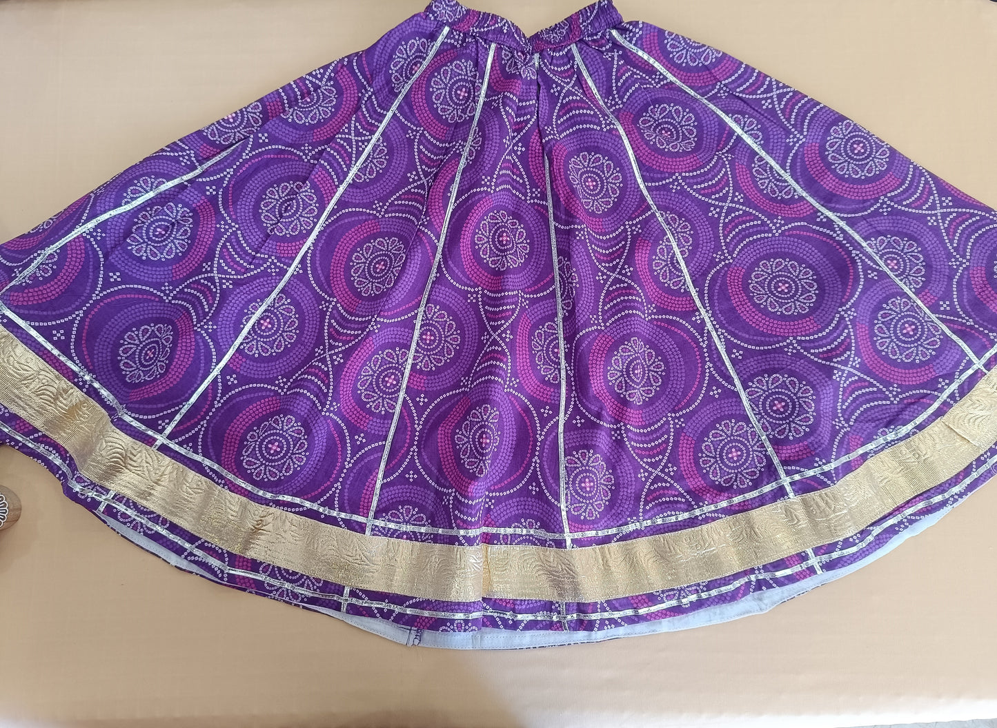 Purple Bandhaj Lehenga Choli set