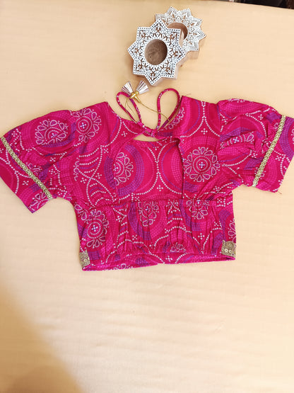 Pink Bandhaj Lehenga Choli set