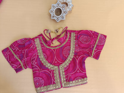 Pink Bandhaj Lehenga Choli set