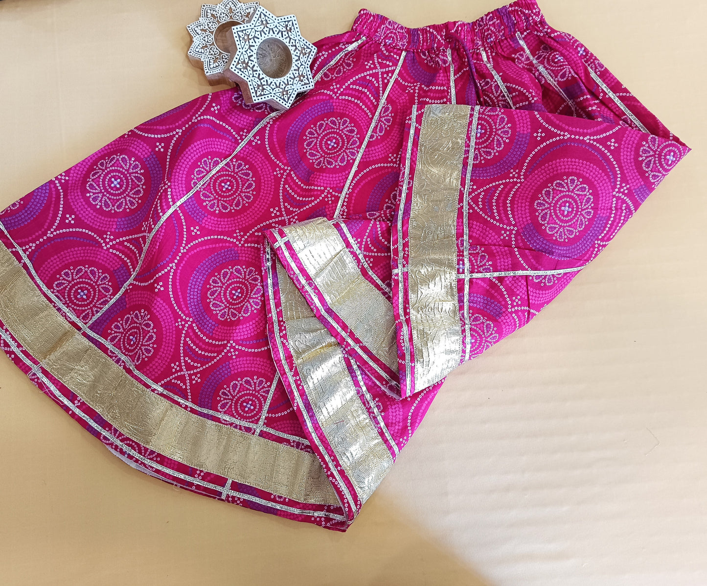 Pink Bandhaj Lehenga Choli set