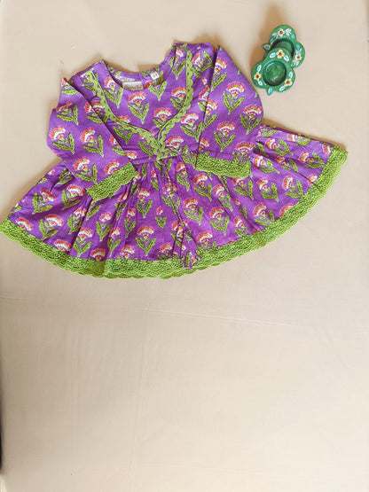 Ethnic Gathered Olive Green Kurta With Sharara Set