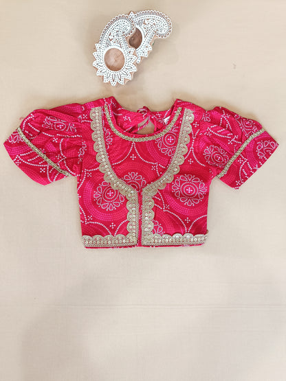 Red Bandhaj Lehenga Choli set