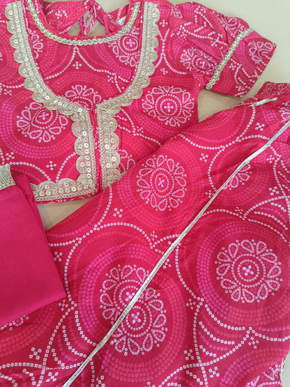 Ethnic Bandhaj Lehenga Choli set