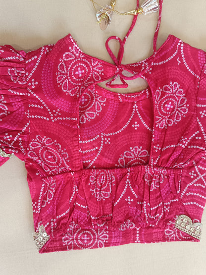 Red Bandhaj Lehenga Choli set