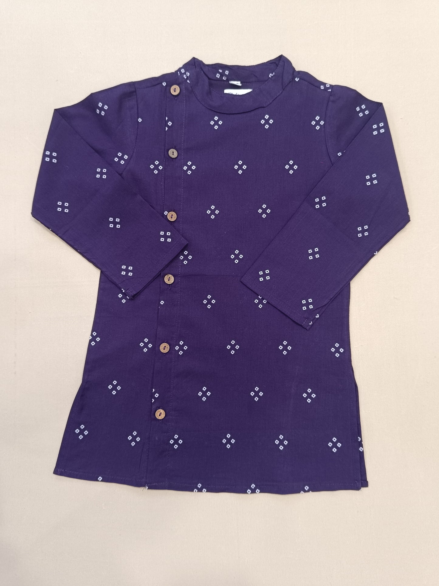 Purple Bandhej Kurta -Pyjama set