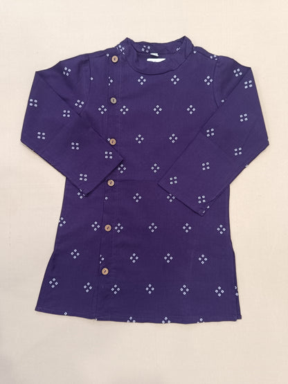 Purple Bandhej Kurta -Pyjama set