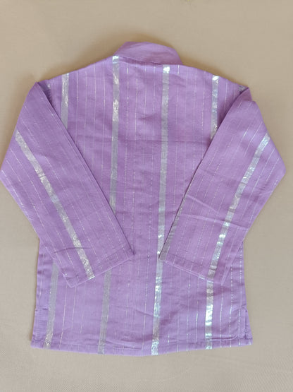 Lavender Lurex Kurta -Pyjama set