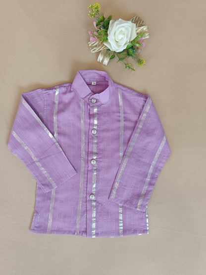 Lavender Lurex Kurta -Pyjama set
