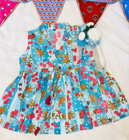 Flower Printed Olive Green Girls Co-Ord Set
