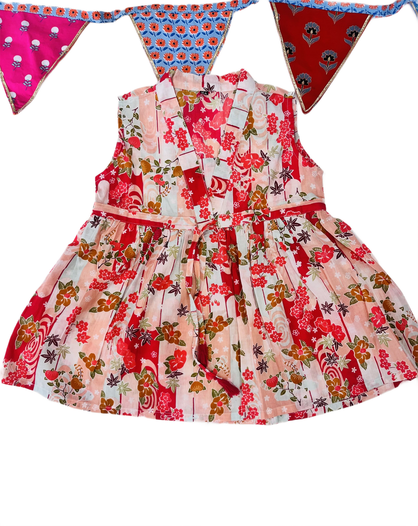 Pink Flower Printed Girls Co-Ord Set