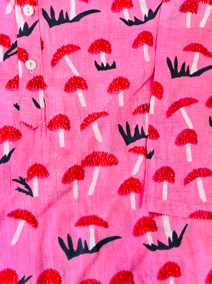 Mushroom Print Pink Color Night suit