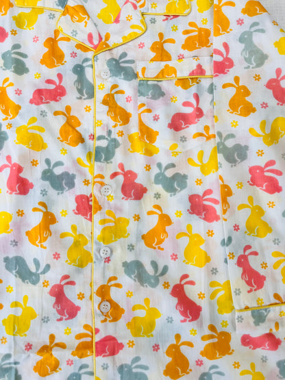 Rabbit Print Blue Colour Night Suit