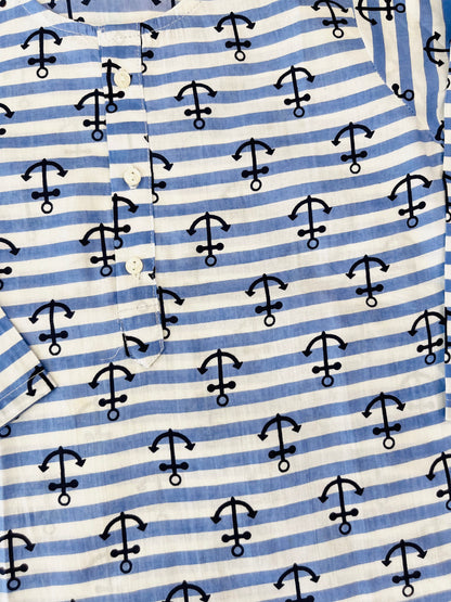 Anchor Print Blue Colour Night Suit