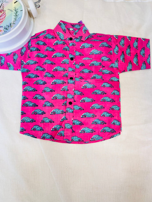 Blue Car printed Shirt for Boy