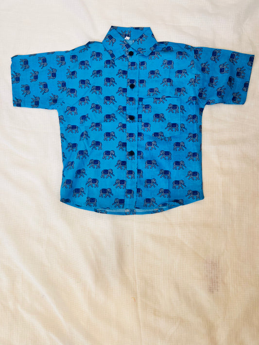 Blue Elephant print Shirt
