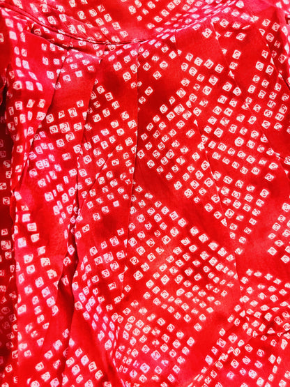 Jaipuri Print Red Colour Girls Flare Suit Set