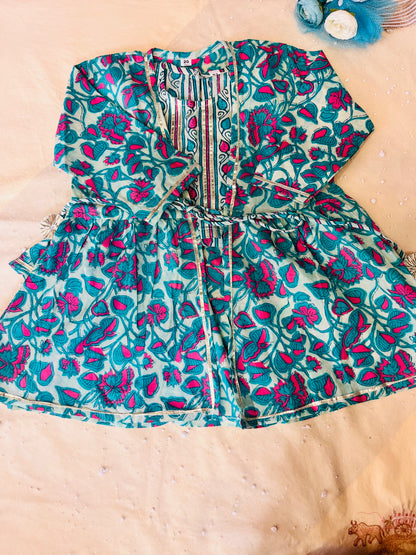 Pink Floral Printed 3 Piece Co-Ords For Girls