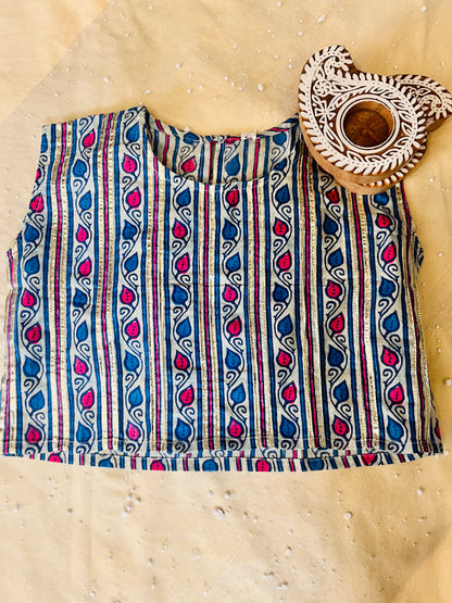 Blue Floral Printed 3 Piece Co-Ords For Girls