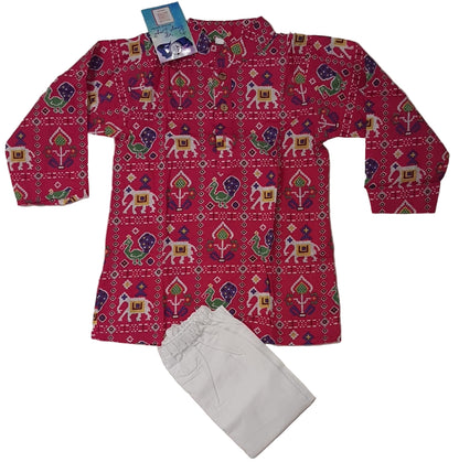 Pink Patola printed Kurta -Pyjama