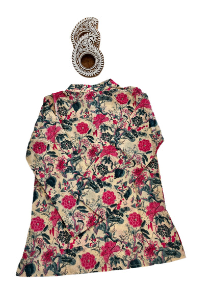Pink Block Printed Boy's Kurta