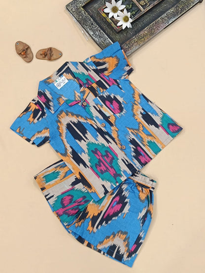 BlueI kkat printed Cord-Set for boys