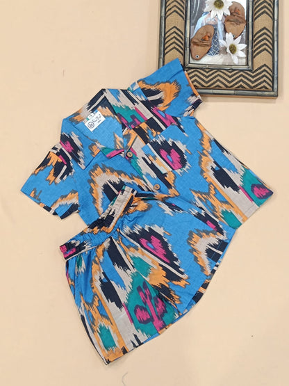 BlueI kkat printed Cord-Set for boys