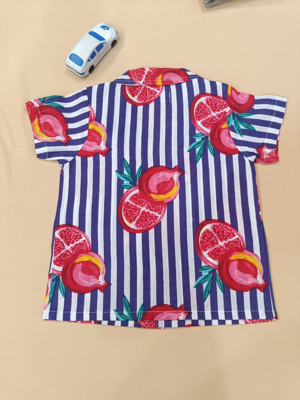 Purple Striped-quirky-fruit printed Cord-Set  for Boys