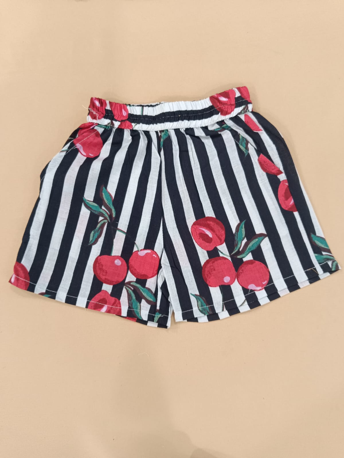Black Striped-quirky-fruit  printed Cord-Set  for boys
