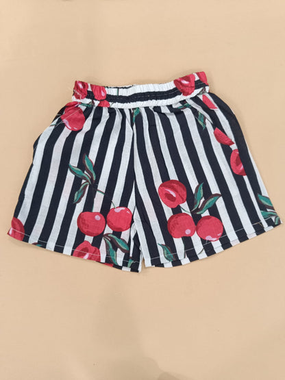 Black Striped-quirky-fruit  printed Cord-Set  for boys