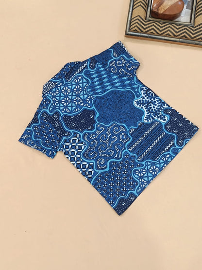 Navy Blue Abstract printed Cord-Set  for boys