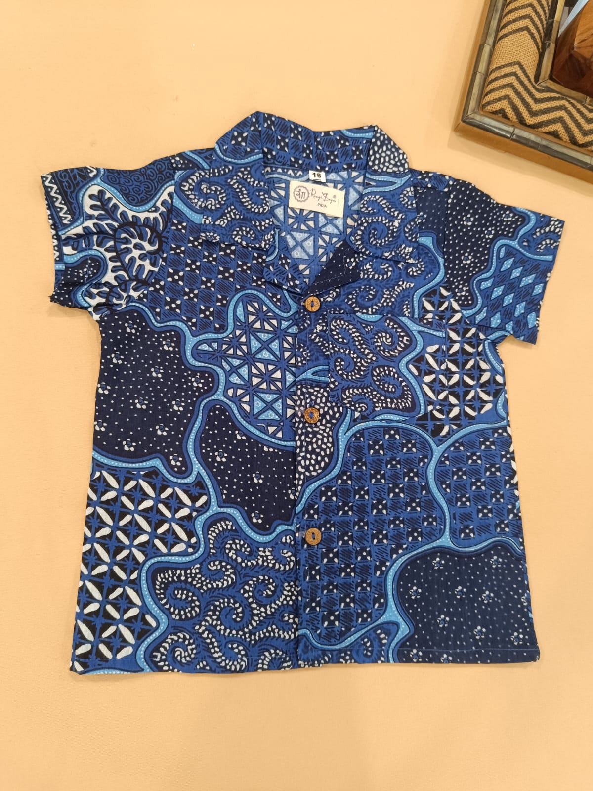 Navy Blue Abstract printed Cord-Set  for boys
