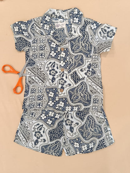 Black Abstract printed Cord-Set  for boys