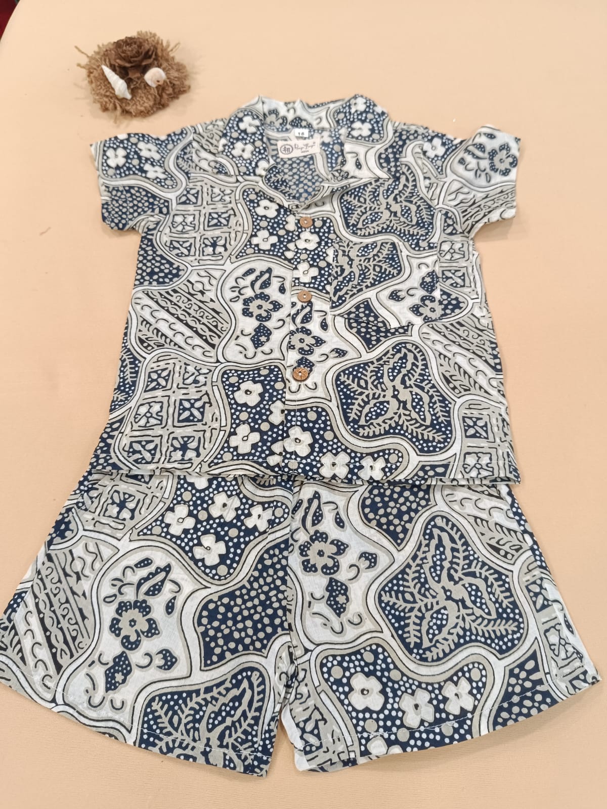 Black Abstract printed Cord-Set  for boys