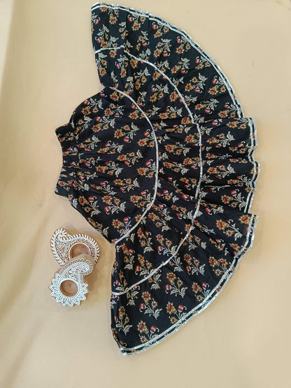 Block Print Black Colour Lehenga Choli