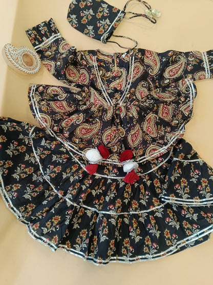 Block Print Black Colour Lehenga Choli