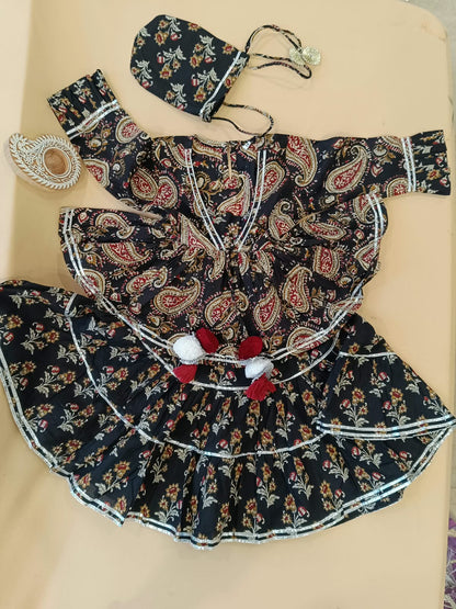 Block Print Black Colour Lehenga Choli