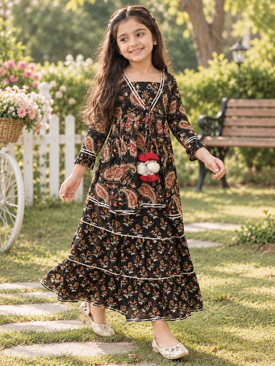 Block Print Black Colour Lehenga Choli