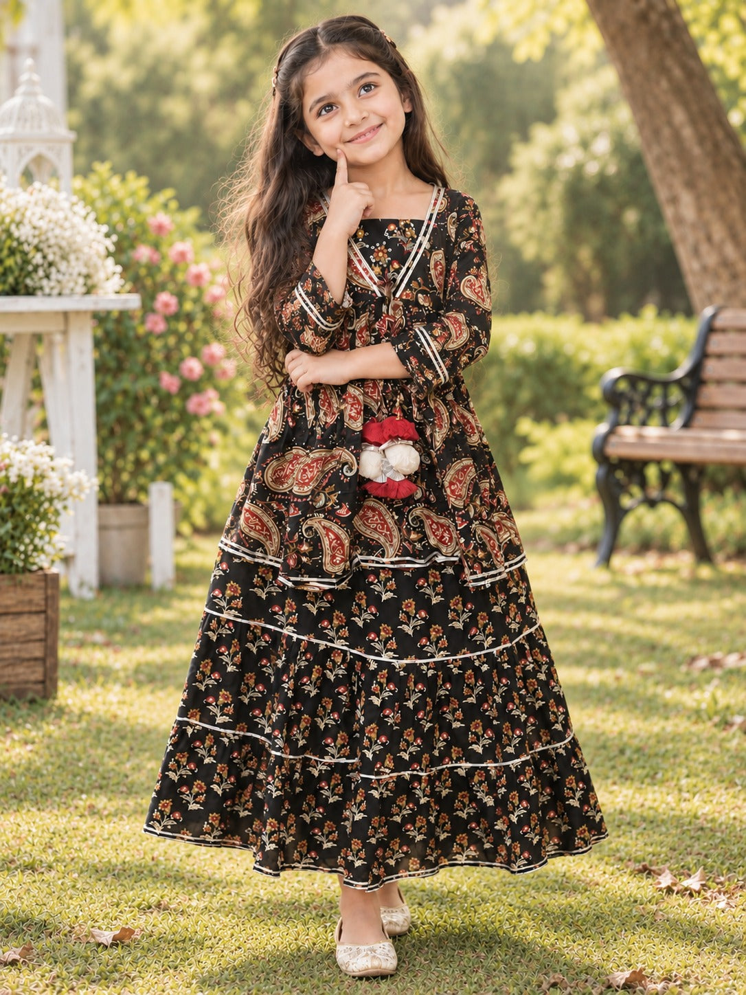 Block Print Black Colour Lehenga Choli