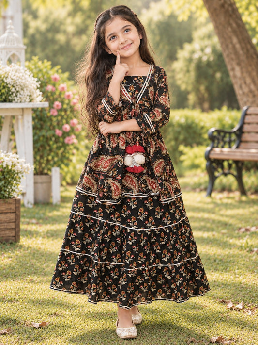 Block Print Black Colour Lehenga Choli