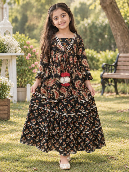 Block Print Black Colour Lehenga Choli