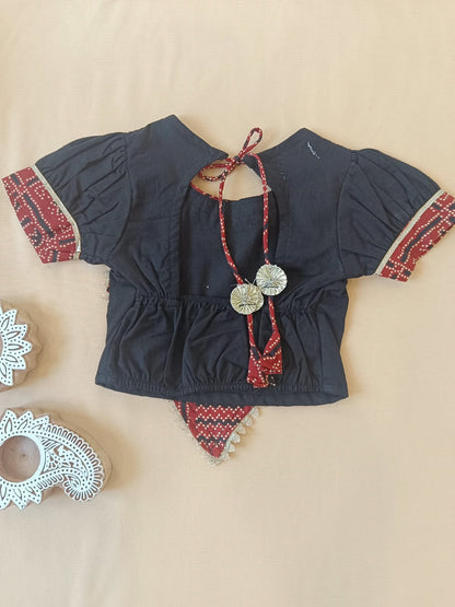 Gujarati Red/ Black Bandhani Lehnga-Choli Set