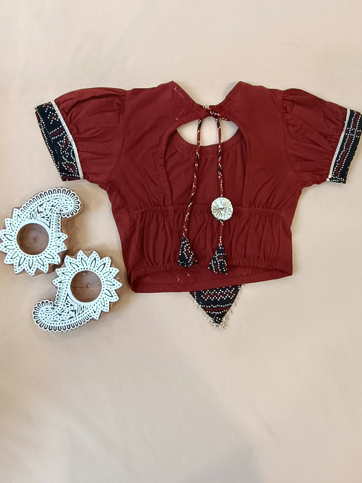 Gujarati Marron/ Black Bandhani Lehnga- Choli set