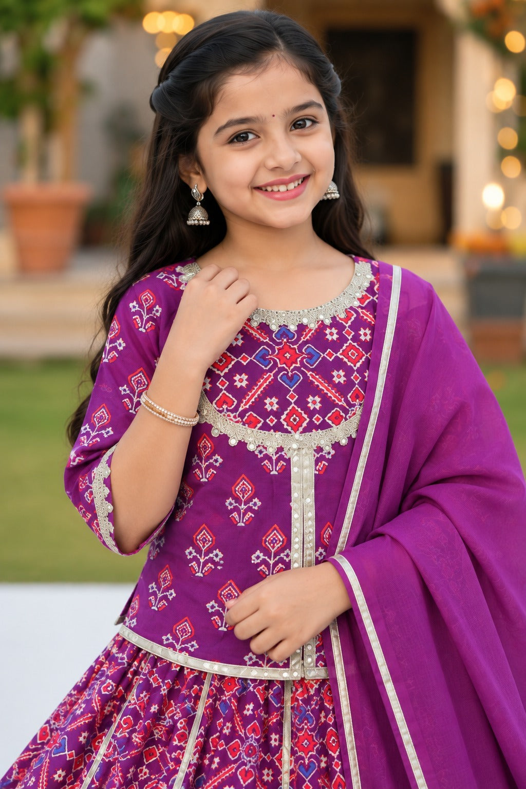 COTTON PATOLA LEHENGA WITH KURTI KANCHALI TOP DESIGN