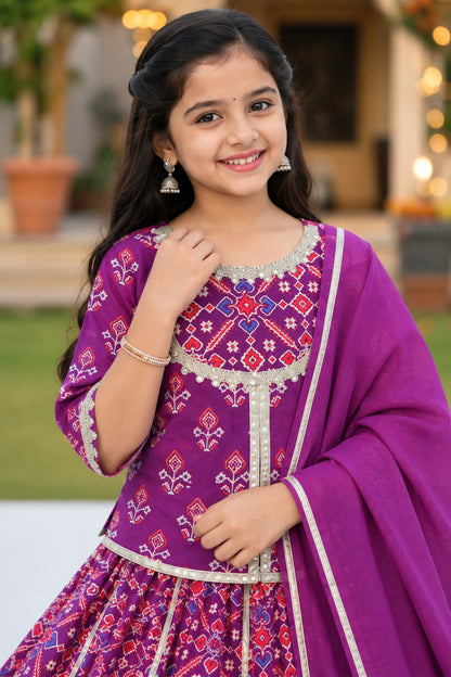 COTTON PATOLA LEHENGA WITH KURTI KANCHALI TOP DESIGN