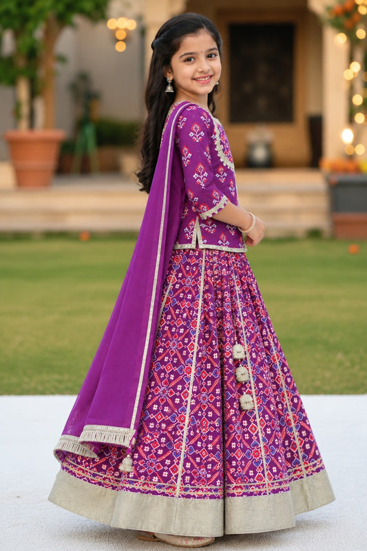 COTTON PATOLA LEHENGA WITH KURTI KANCHALI TOP DESIGN