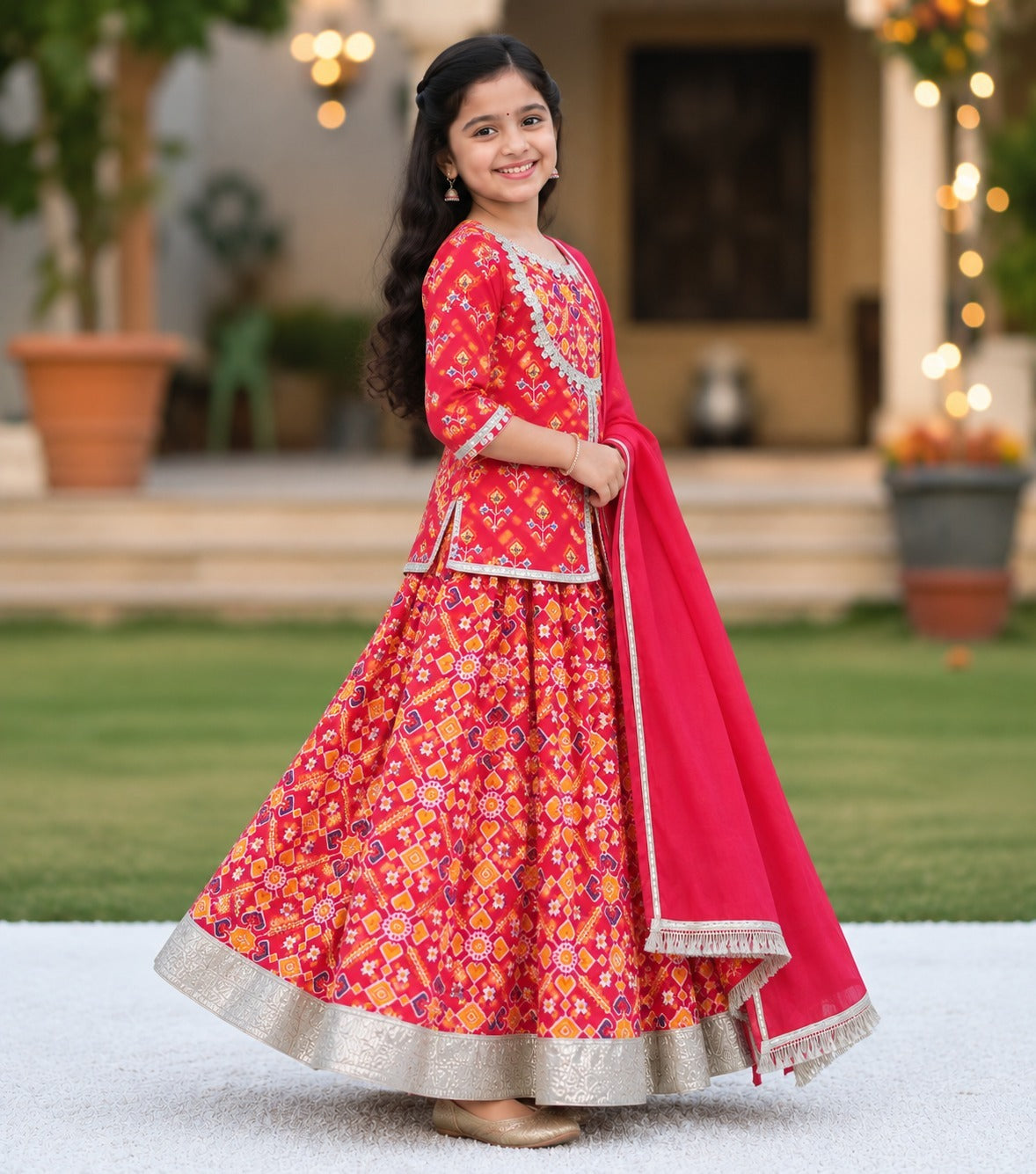 COTTON PATOLA LEHENGA WITH KURTI KANCHALI TOP DESIGN