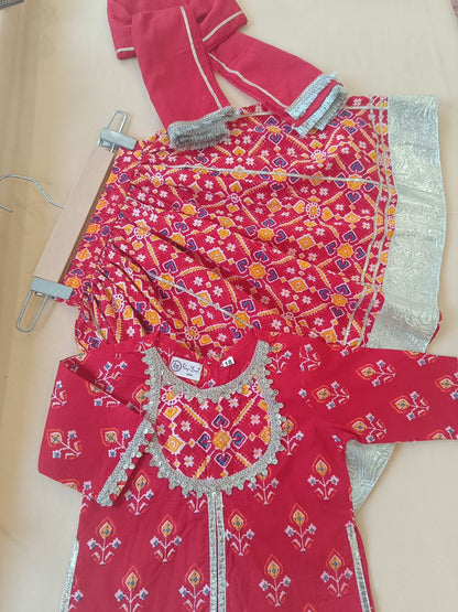 COTTON PATOLA LEHENGA WITH KURTI KANCHALI TOP DESIGN