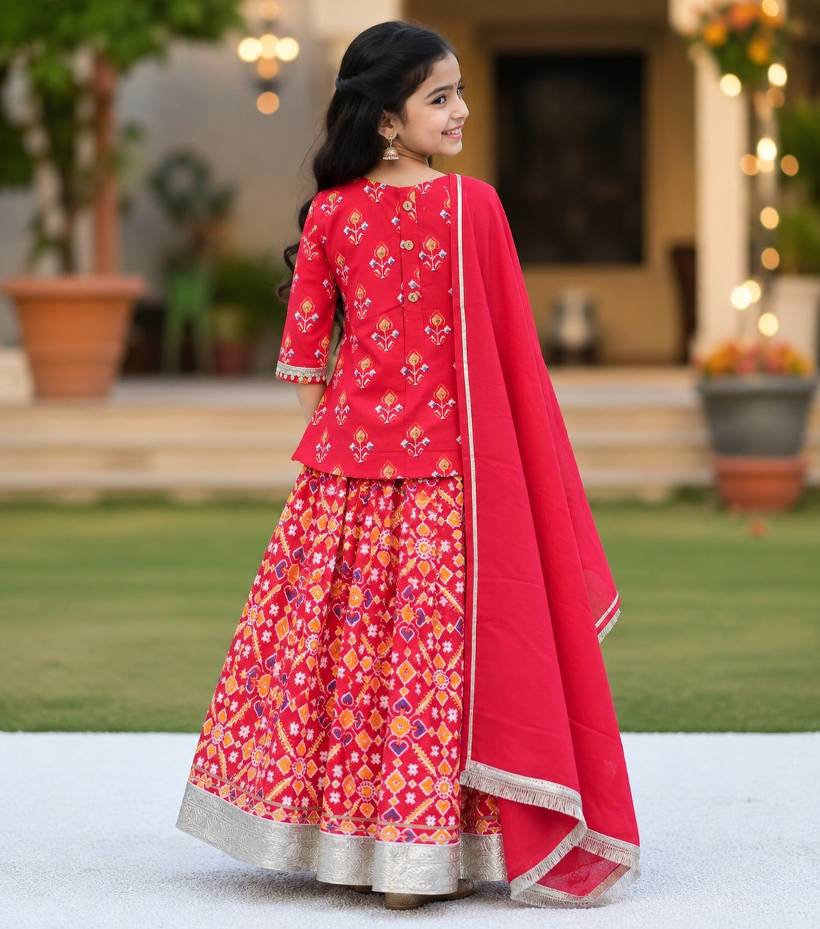 COTTON PATOLA LEHENGA WITH KURTI KANCHALI TOP DESIGN