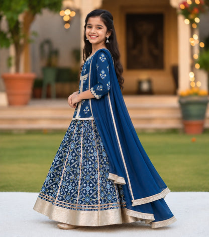 COTTON PATOLA LEHENGA WITH KURTI KANCHALI TOP DESIGN